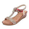 Summer sandals for women with high heels wedges heels silver shoes