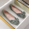 vanccyRhinestone Flat Bling Diamonds Bridal Shoes