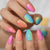 Colorful Rainbow Fingernails Uv Gel Manicure Press On Nials Uv Gel Dingernai Multi Color Salons At Home Full Cover With Tabs
