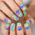Colorful Rainbow Fingernails Uv Gel Manicure Press On Nials Uv Gel Dingernai Multi Color Salons At Home Full Cover With Tabs