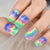Colorful Rainbow Fingernails Uv Gel Manicure Press On Nials Uv Gel Dingernai Multi Color Salons At Home Full Cover With Tabs