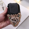 vanccy Rhinestone Flats Casual Comfort Dressy Flats For Wedding Fox Slippers CF302