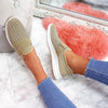 Fashion Women's Shoes Flat Soft Bottom Mesh Breathable Casual Sneakers Rhinestone Single Shoes Large Size Women Sports Shoes