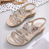 Vanccy Flat Bottom Large Size Fashion Silver Gold Party Diamonds Sandals