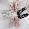 Vanccy Flat Bottom Large Size Fashion Silver Gold Party Diamonds Sandals