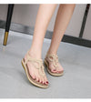Vanccy Bohemian Clip toe weave sandals