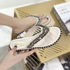 Women's Summer Slippers Large Women's Shoes Summer Water Drill Flat Bottom Wear Cool Slippers Fashion Soft Bottom Beach Shoes He