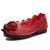 Handmade Rose Flats Shoes For Women Vintage Thick Sole Loafer