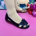 Women Sandals Pu Leather Hollow Out Comfort Flats Solid Color Bow-Knot Mother Shoes Fashion Loafers Casual Sandalias De Mujer
