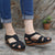 Summer new leather Baotou hook and loop women sandals