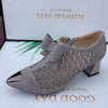 vanccy Rhinestone Elegant Medium Heels Single Shoes
