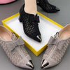vanccy Rhinestone Elegant Medium Heels Single Shoes