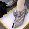 vanccy Rhinestone Elegant Medium Heels Single Shoes