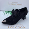 vanccy Rhinestone Elegant Medium Heels Single Shoes
