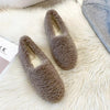 Furry Outer Wearing Flats Loafers Belt Buckle Decor BacklessWild Fluffy Flat Mules Warm