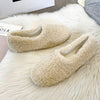 Furry Outer Wearing Flats Loafers Belt Buckle Decor BacklessWild Fluffy Flat Mules Warm