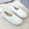 Furry Outer Wearing Flats Loafers Belt Buckle Decor BacklessWild Fluffy Flat Mules Warm