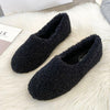 Furry Outer Wearing Flats Loafers Belt Buckle Decor BacklessWild Fluffy Flat Mules Warm