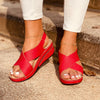 Vanccy New Ladies Sewing Wedges Female Casual Pu Leather Sandal