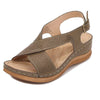 Vanccy New Ladies Sewing Wedges Female Casual Pu Leather Sandal