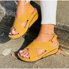 Vanccy New Ladies Sewing Wedges Female Casual Pu Leather Sandal