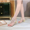 Summer women's sandals Bohemian fashion shoes middle heel and flat bottom clip toe casual women's shoes beach shoes