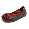 National Wind Flowers Flat Shoes Women Handmade 100% Genuine Leather Shoes
