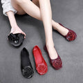 National Wind Flowers Flat Shoes Women Handmade 100% Genuine Leather Shoes