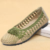 Vanccy Summer Fashion Casual Mesh Lofaers Hollow Breathable WeavingMom Shoes