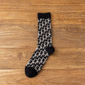 (5 PAIRS)Vanccy D Letter Combed Cotton Pile Socks