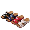 Sandals with Arch Support Anti-Slip wedges Sandal Flower Embroidered Vintage Casual comfortable slippers