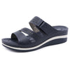 Vanccy Metal Buckle Plus Size Comfort Slippers