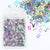 D Letter Nail Glitter Sequins Holographic Laser English Alphabet Nail Sequins with Curved Tweezers for DIY Face Nail Design Decoration