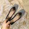 vanccy Women's Rhinestone Flats Fashion Sequin Wedding Shoes