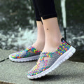 Casual Lightweight Fashion Sneakers Comfortable Non-Slip Adjustable Breathable Walking Lightweight Working Nurse Woven Shoes