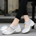 Plus Size Ladies Mesh Thick Bottom Air Cushion Shaking Shoes Heightening Socks Comfortable Casual Mom Shoes Women's Shoes