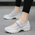 Plus Size Ladies Mesh Thick Bottom Air Cushion Shaking Shoes Heightening Socks Comfortable Casual Mom Shoes Women's Shoes