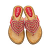 Vanccy Rhinestone Love heart Flip Flops