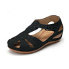 Summer new leather Baotou hook and loop women sandals