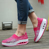 women wedges increased knitted thick platform shoes breathable casual sneakers