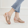 Vanccy Women Wedges Sandals Bling High Heel Shoes