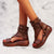 Cilool New Summer Black Women Leather Sandals
