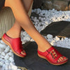 Wedge Heel Slip On Open Toe Mules Sandals