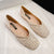 vanccy  Square head Soft Leather Ballet Flats Shoes