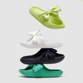 Bow-Knot Summer Massage Beach Slippers for Women and Men Non Slip Quick Drying Shower Slides Bathroom Sandals | Ultra Cushion | Thick Sole