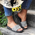 Women Slippers Ladies Fashion Sequins Flats Slippers Sandals For Outside Women Summer Beach Shoes Roman Sandals zapatos mujer