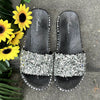 Women Slippers Ladies Fashion Sequins Flats Slippers Sandals For Outside Women Summer Beach Shoes Roman Sandals zapatos mujer