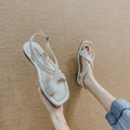Women Summer Sandals Fashion New Beach White Buckle Casual Flats Open Toe Female Office Ladies Shoe