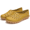 Women's Sneakers Summer Fashion Casual Shoes Slip-On Small Hole Breathable Leather Sewing Falt Shoes For Women Zapatos