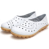 Women's Sneakers Summer Fashion Casual Shoes Slip-On Small Hole Breathable Leather Sewing Falt Shoes For Women Zapatos